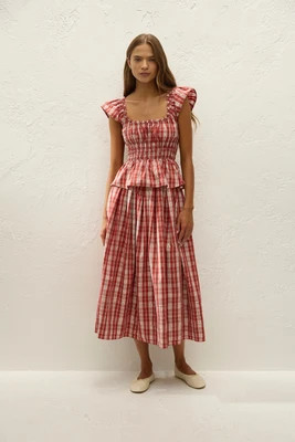 Cales Skirt Ines Check Terra Rosso | Faithfull (US)