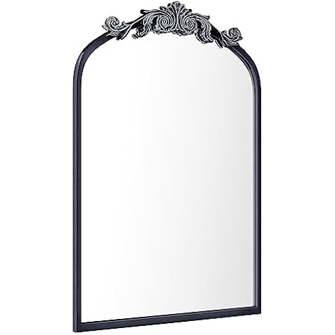 Kate and Laurel Arendahl Traditional Arch Mirror, 19 x 30.75, Antique Black, Baroque Inspired Wal... | Amazon (US)