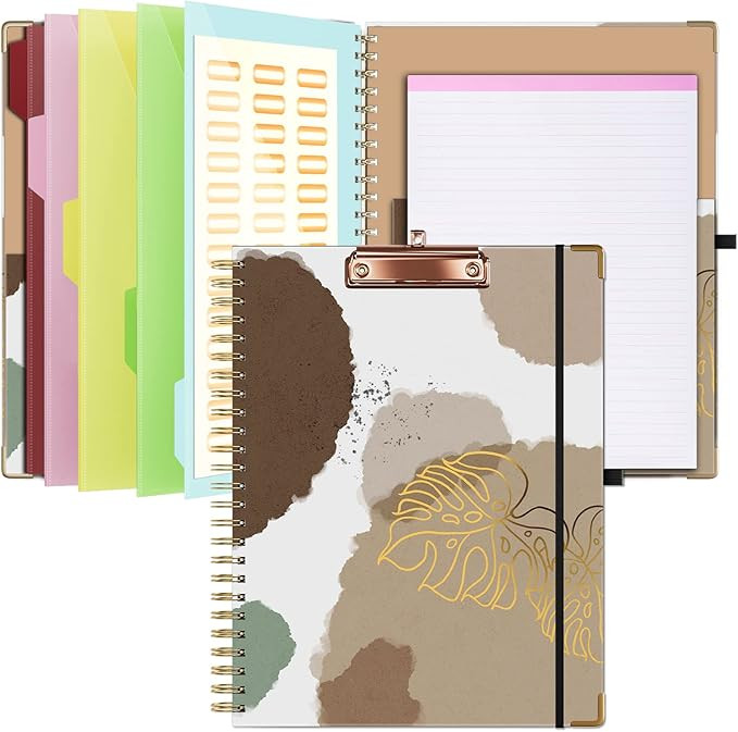 Ospelelf Clipboard Folio with Notepad for Letter Size, Clipboard Folder with Storage, 5 Folders w... | Amazon (US)