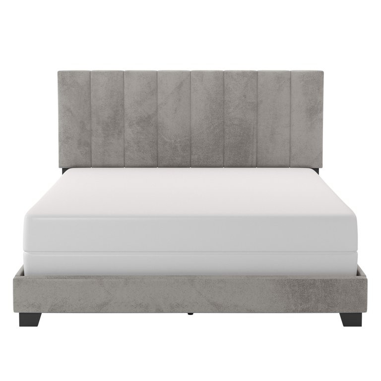 Reece Channel Stitched Upholstered Queen Bed, Platinum Grey, by Hillsdale Living Essentials - Wal... | Walmart (US)