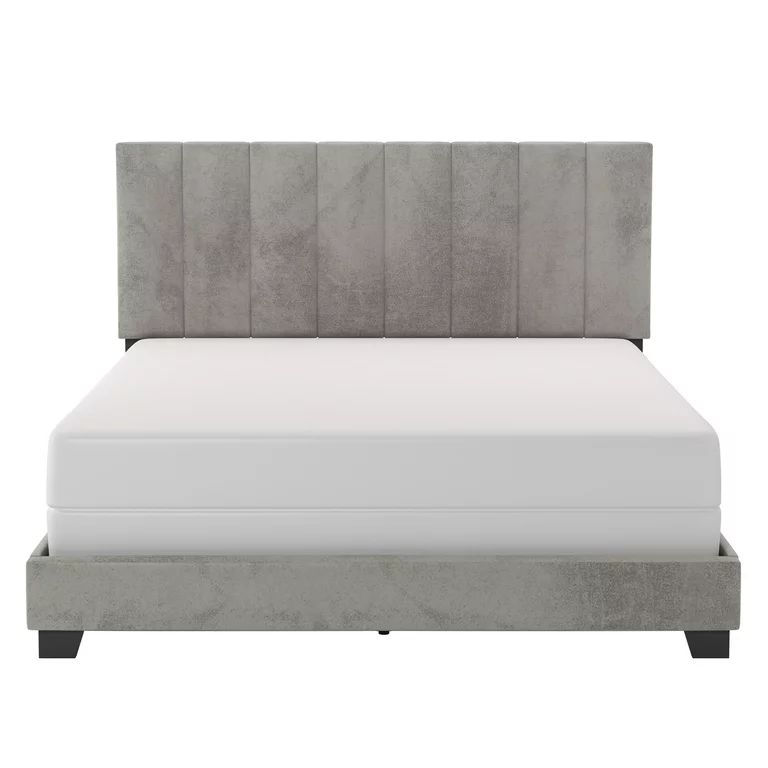 Reece Channel Stitched Upholstered Queen Bed, Platinum Grey, by Hillsdale Living Essentials - Wal... | Walmart (US)