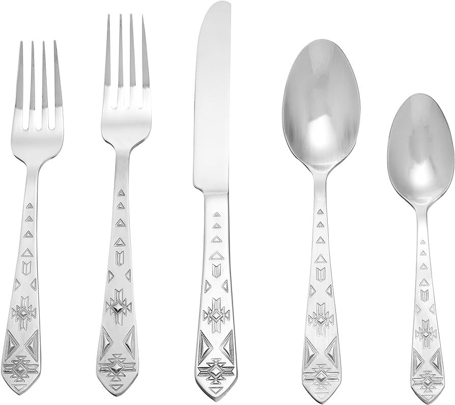 Towle Everyday Pueblo 20-Piece Stainless Steel Flatware Set, Service for 4 | Amazon (US)