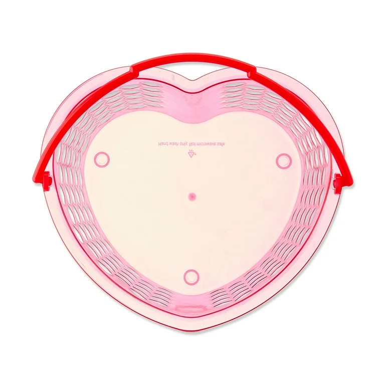 Plastic Heart-Shaped Basket, Red, 8" x 5", Valentine's Day by Way To Celebrate | Walmart (US)