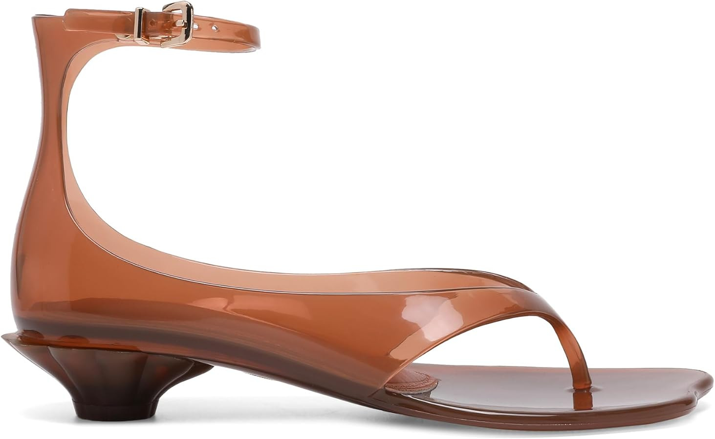 Jelly Shoes for Women Comfortable Clear Flip Flop Low Heel Thong Jelly Sandals with Buckle Ankle ... | Amazon (US)