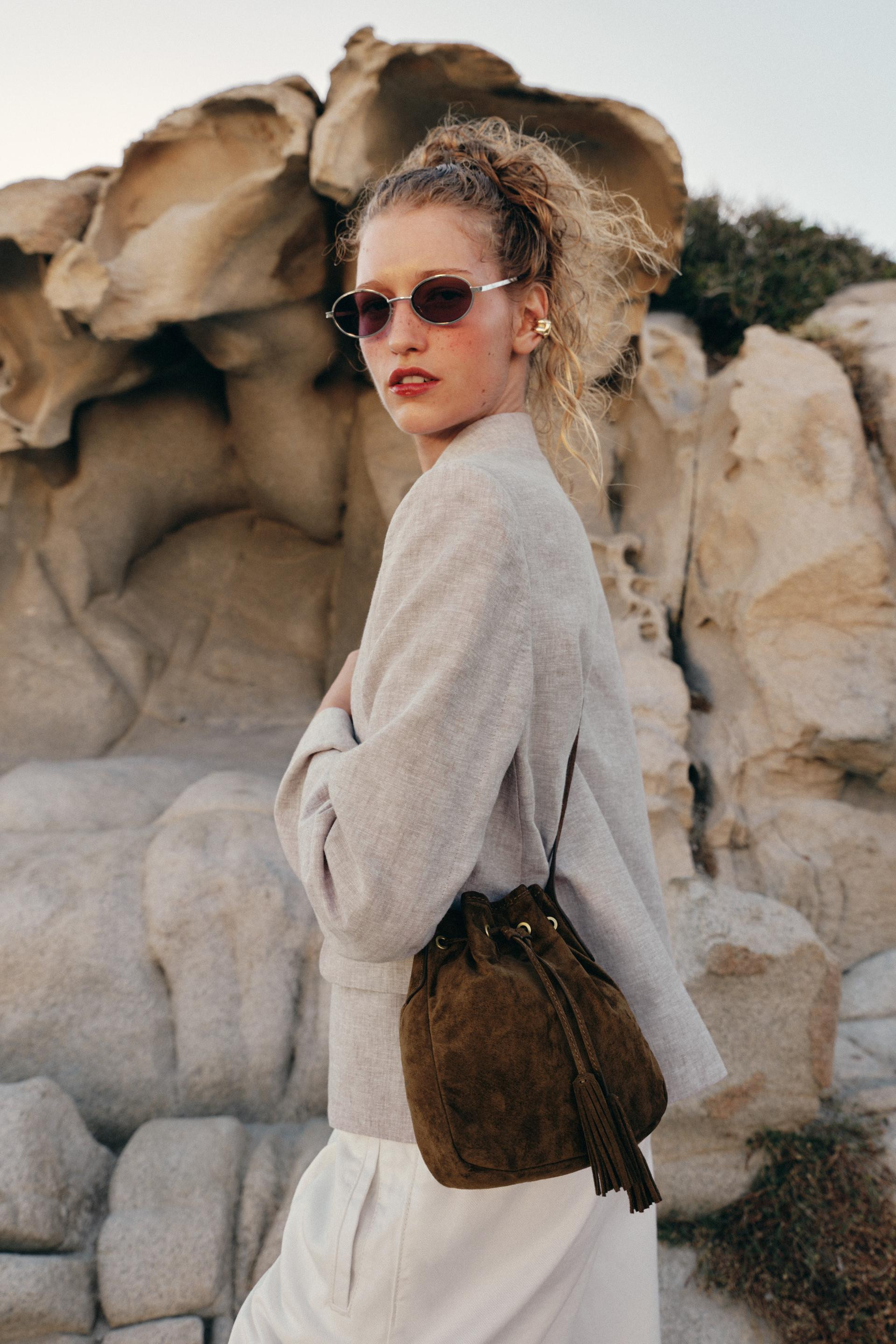 GATHERED LEATHER MINI CROSSBODY BAG | Zara UK
