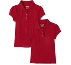 The Children's Place Girls' Multipack Short Sleeve Ruffle Pique Polos | Amazon (US)