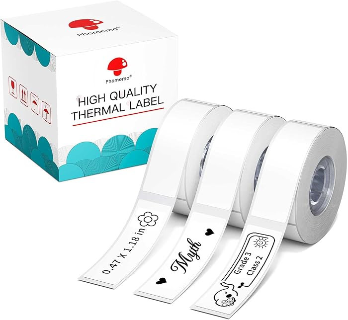 Phomemo D30 Labels, 3/8" X 1 1/2" (12mm X 40mm) 160 Labels/Roll, D30 Label Tape Compatible with D... | Amazon (US)