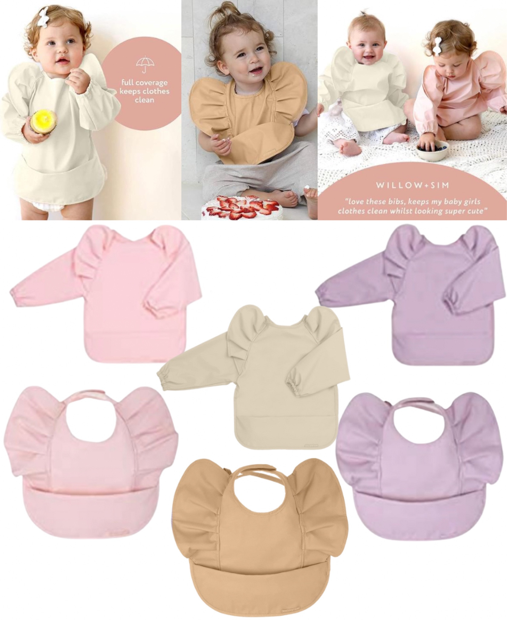 Willow + Sim toddler / baby ruffle bib. Available in many colors on Amazon! Also available in long sleeves or sleeveless 

#LTKkids #LTKbaby #LTKGiftGuide