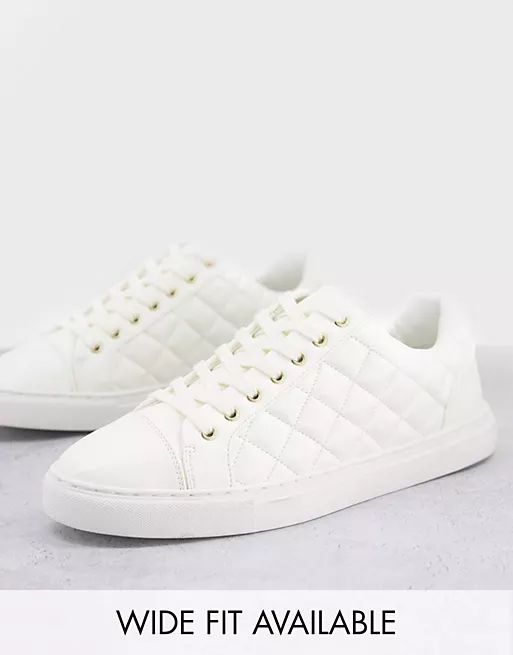 ASOS DESIGN sneakers with quilting in white | ASOS (Global)