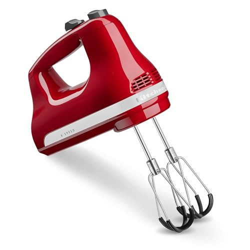 KitchenAid 6 Speed Hand Mixer with Flex Edge Beaters - KHM6118, Empire Red | Amazon (US)