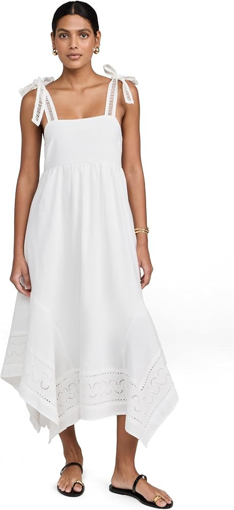 MOON RIVER Women's Shoulder Tie Midi Dress | Amazon (US)