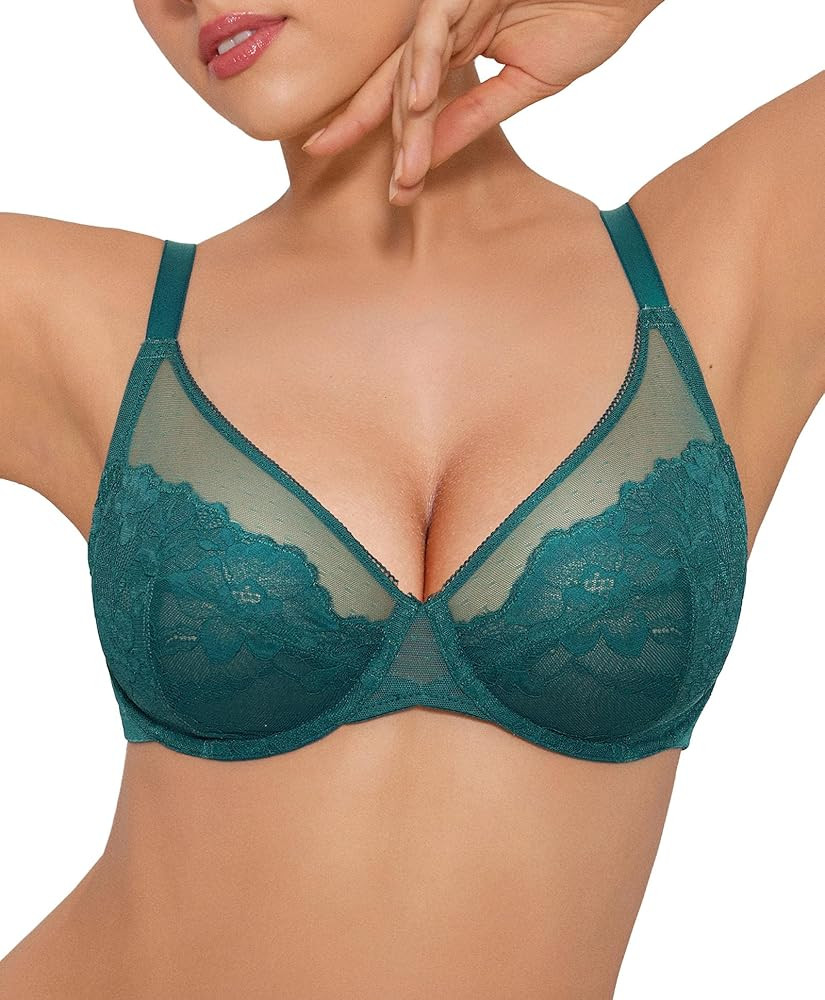 Popilush Minimizer Bras for Women Plus Size Full Coverage Lace Underwire Support Push Up Bra for ... | Amazon (US)