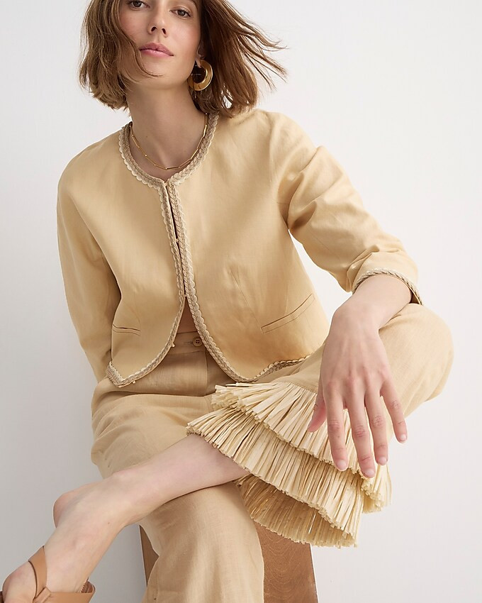 Cropped linen lady jacket | J. Crew US