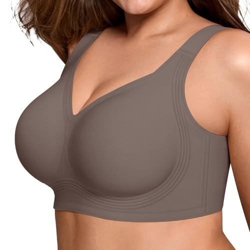 LetsJoli Bras for Women Jelly Bra No Underwire Plus Size Supportive Push Up Wireless Full Coverage Seamless Older Women(Grey,L) | Amazon (US)