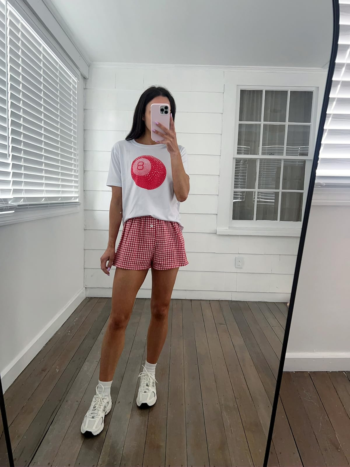 Summer outfit- shorts in S, top in S, sneakers true to size.
Red plaid shorts/graphic tee/New Balance
 

 

#LTKSeasonal #LTKPetite #LTKFindsUnder50