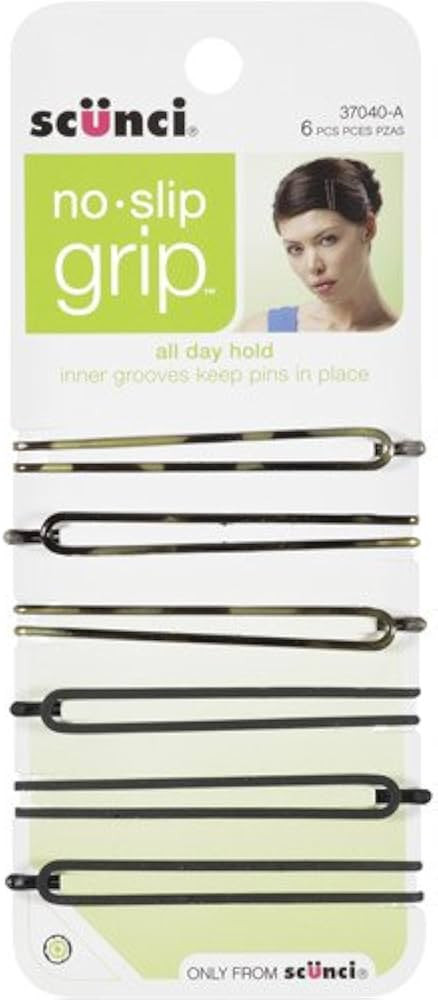 Scunci 6 Piece 3704003a048 No-Slip Grip Oval Bobby Pins Assorted Colors, 0.8 Ounce | Amazon (US)
