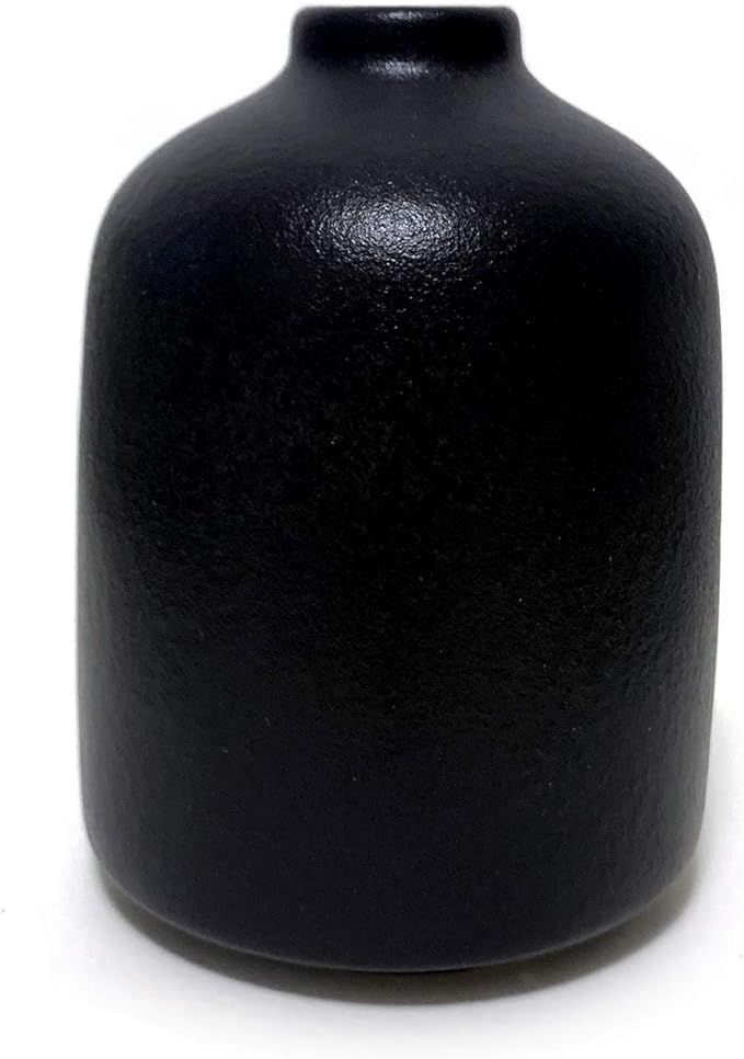 Small Vase Handmade Home Decoration 4.5 Inch High Ceramic Vase (Black) | Amazon (US)