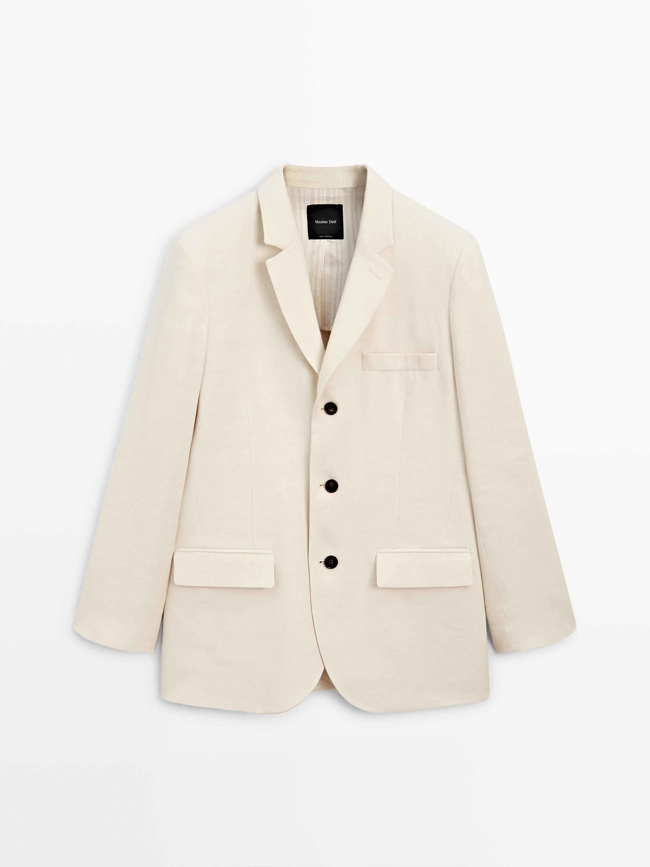 Linen blend suit blazer | Massimo Dutti UK