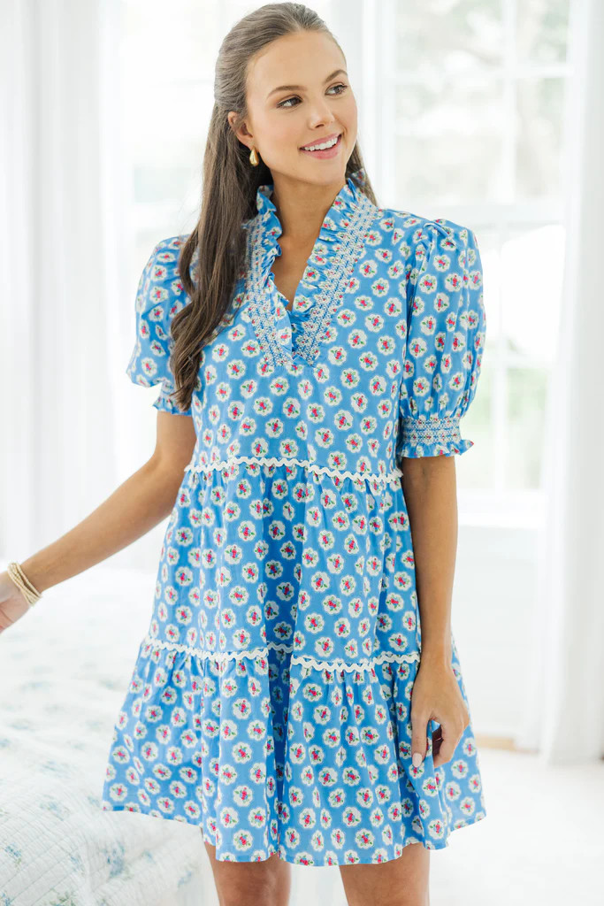 Living Dreams Blue Medallion Dress | The Mint Julep Boutique