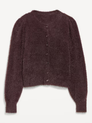 Cropped Eyelash Cardigan Sweater | Old Navy (US)