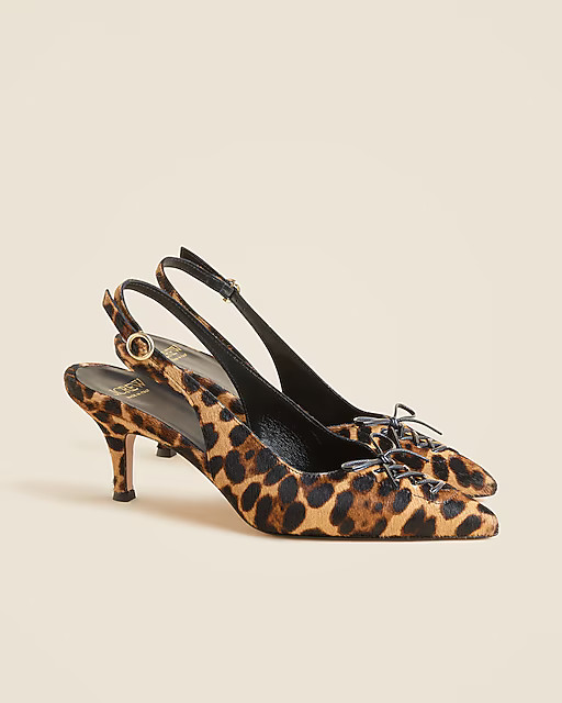Made-in-Italy Colette lace-up slingback pumps in calf hair | J. Crew US