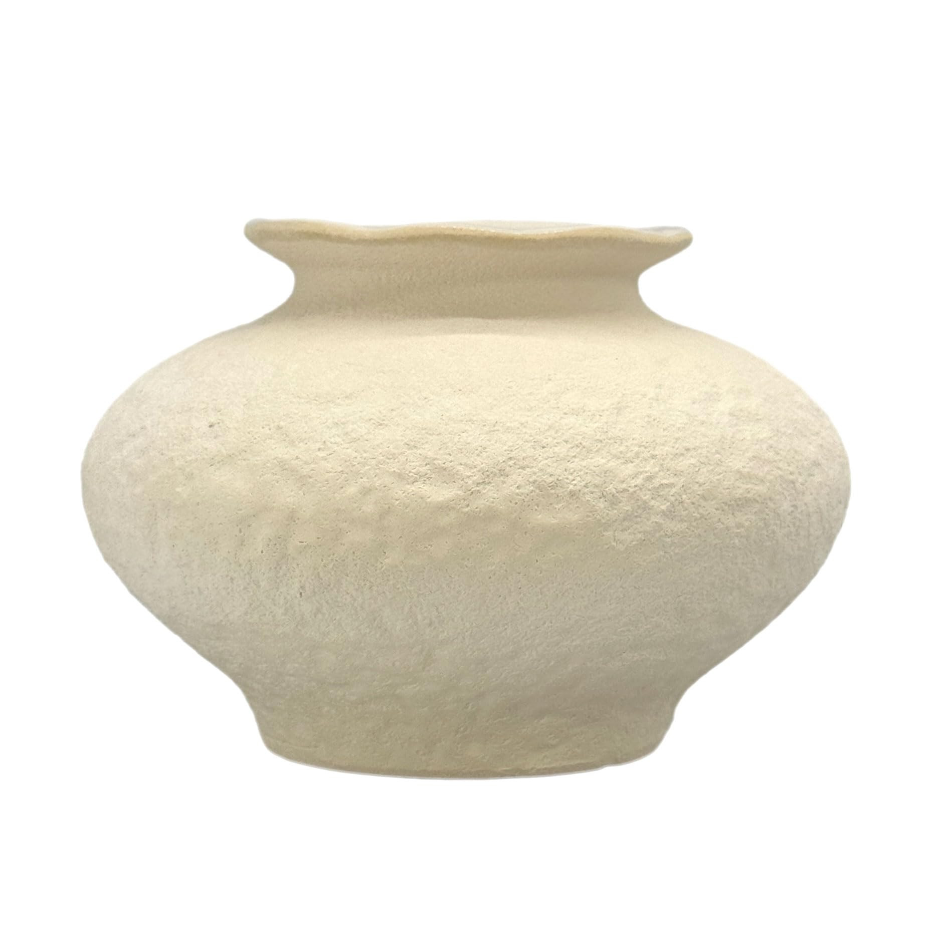 Galt International White Textured Ceramic Flower 9" D x 6.8" H Vase Oval Oblong Shape for Centerp... | Amazon (US)