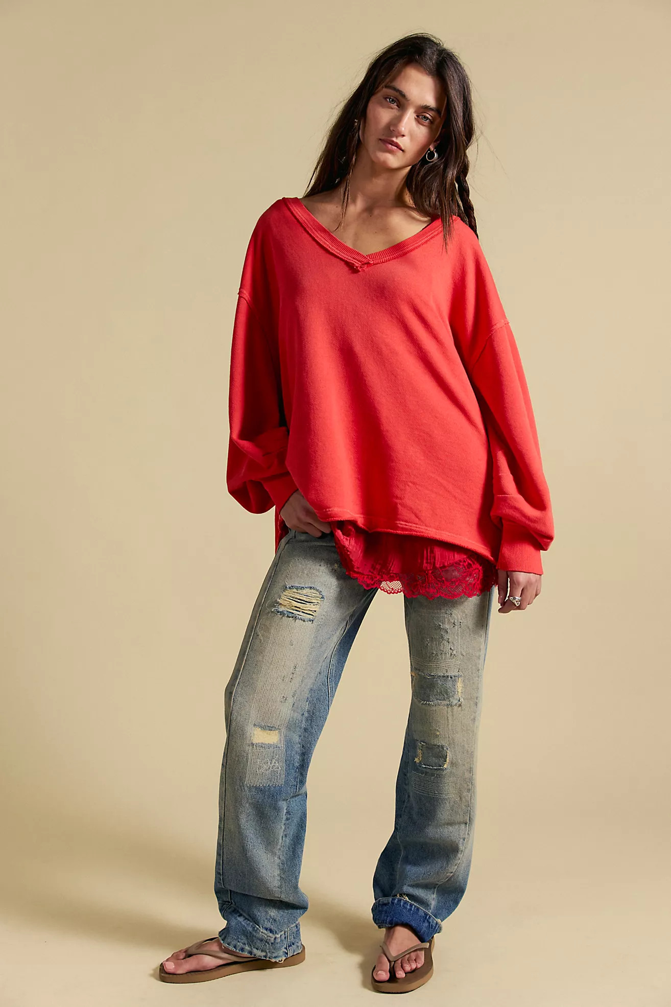We The Free Venice V-Neck Sweatshirt | Free People (Global - UK&FR Excluded)