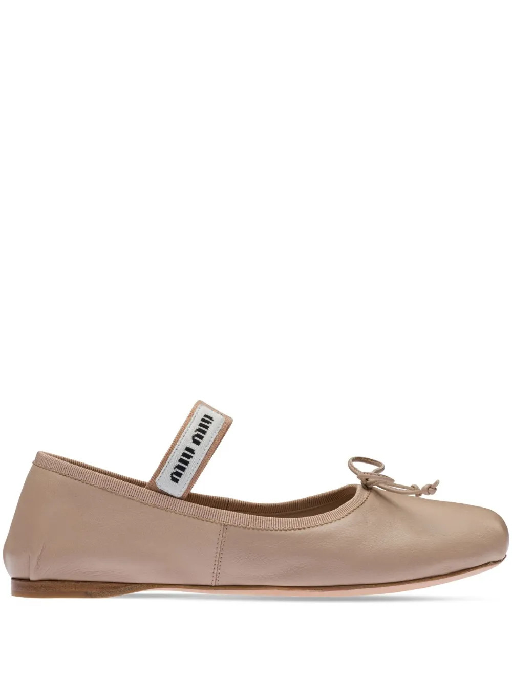 Miu Miu logo-patch Ballerina Pumps - Farfetch | Farfetch Global