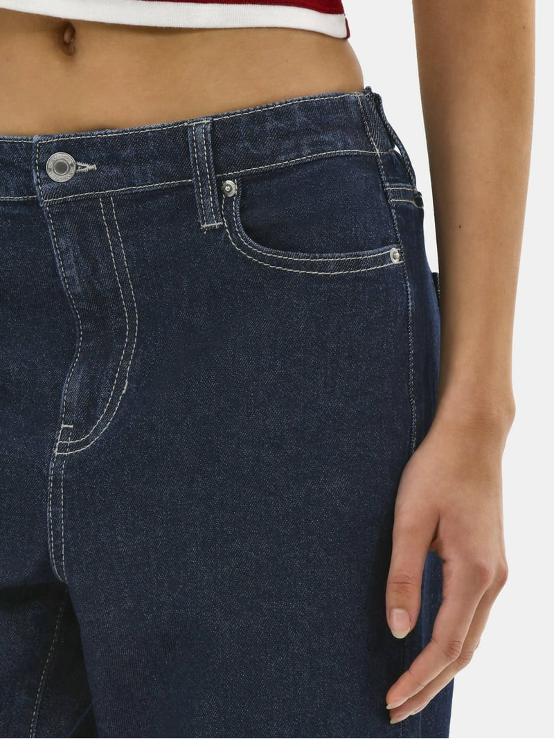 No Boundaries High Rise Baggy Wide Leg Jeans, 34" Inseam, Women’s and Women's Plus | Walmart (US)