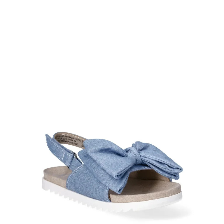 Wonder Nation Baby Girls Bow Sandals | Walmart (US)