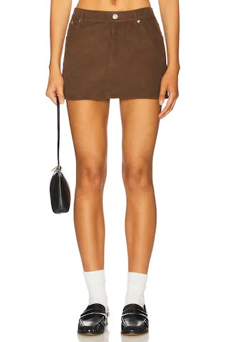 EB Denim Cherry Mini Skirt in Brown. - size M | Revolve Clothing (Global)