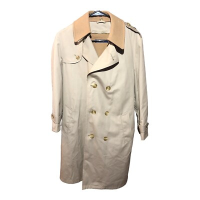 Vintage Brooks Brothers Double Breasted Trench Coat Green Wool Lining Sz: 40.5”L  | eBay | eBay US