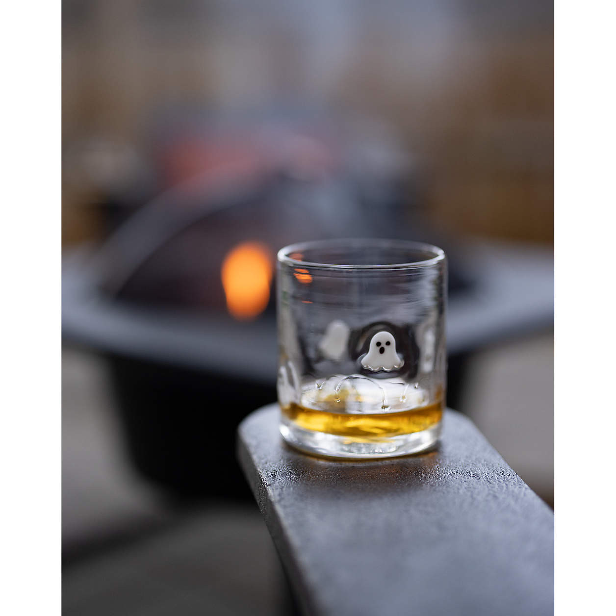 Halloween Ghost 14-Oz. Double Old-Fashioned Glass + Reviews | Crate & Barrel | Crate & Barrel