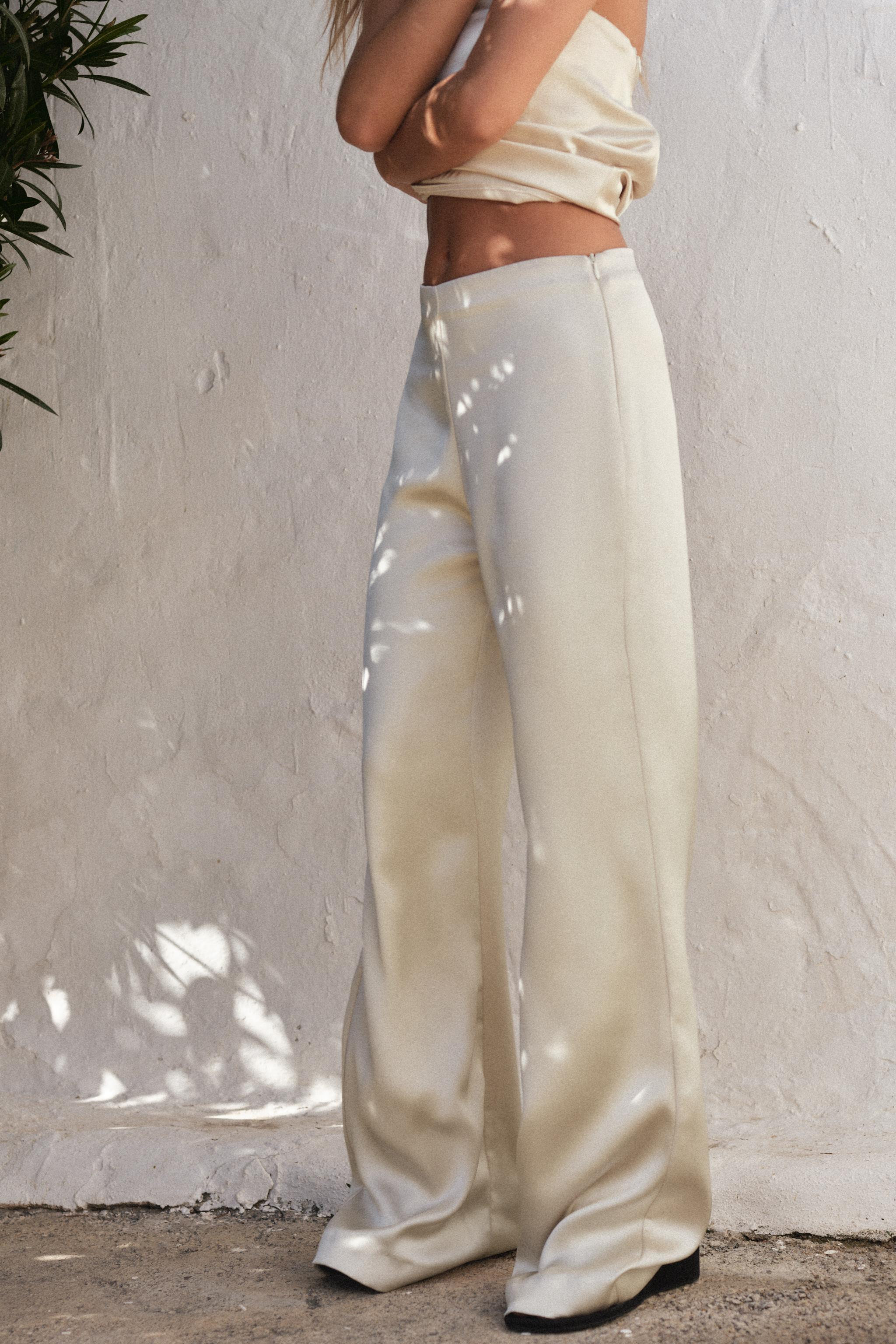 SATIN EFFECT STRAIGHT LEG PANTS | Zara US