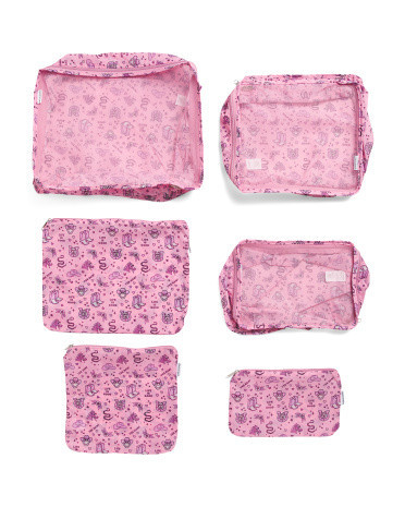 6pc Howdy Packing Cube And Zip Pouch Set | Leather | Marshalls