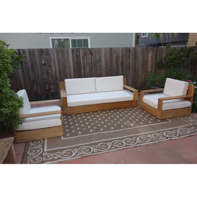 Braeden 3 Piece Sofa Seating Group with Sunbrella Cushions | Wayfair North America