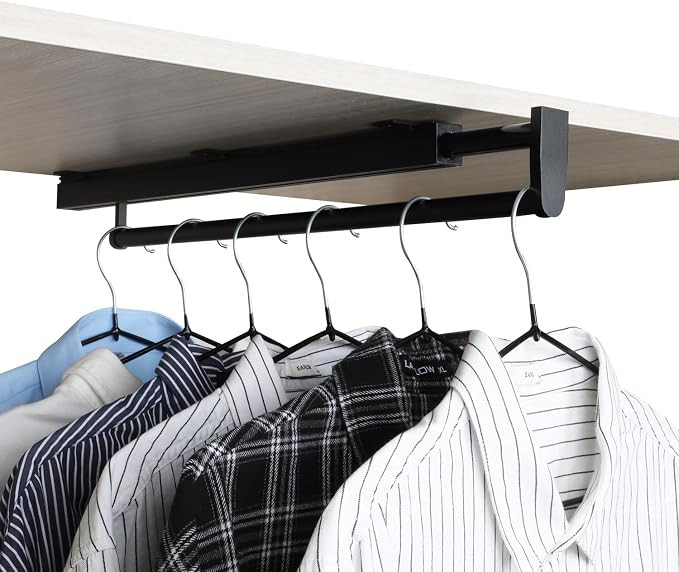pull out closet rod pull out pants rack for closet valet rod closet black valet rods for closets ... | Amazon (US)