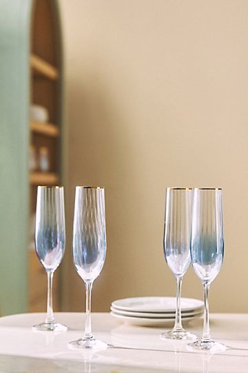 Waterfall Flutes, Set of 4 | Anthropologie (US)