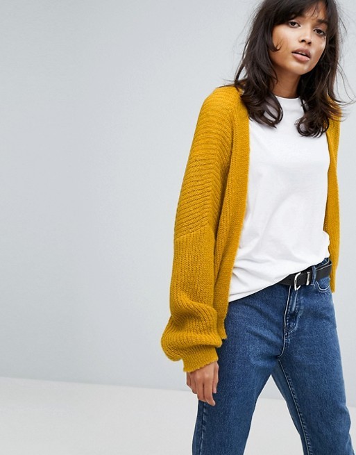 ASOS Chunky Cardigan in Fluffy Rib | ASOS UK