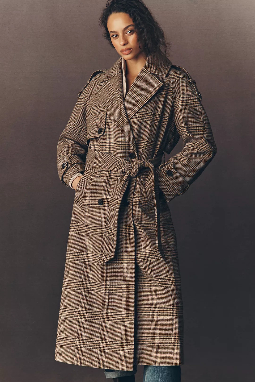 By Anthropologie Heritage Wool Blend Plaid Trench Coat | Anthropologie (US)