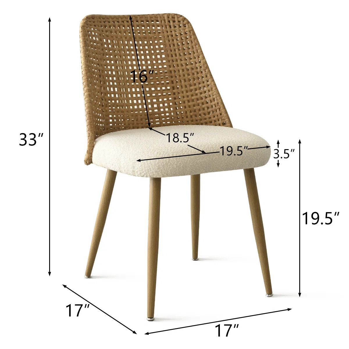 Alexandrina Rattan Dining Chair Set (Set of 4) | Wayfair North America
