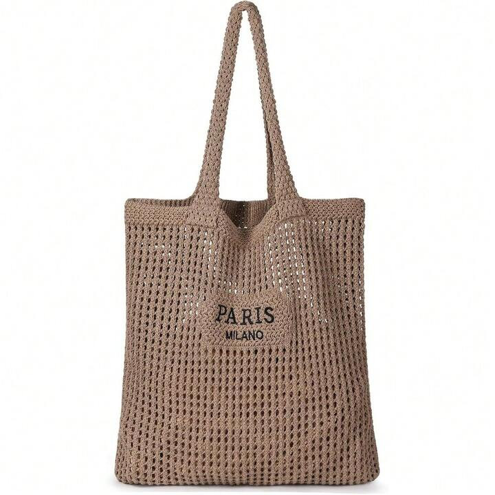 Local Delivery Sightor Crochet Tote Bag, Mesh Beach Bag Knit Summer Hobo Bag Vacation Boho Tote Bag For Women | SHEIN