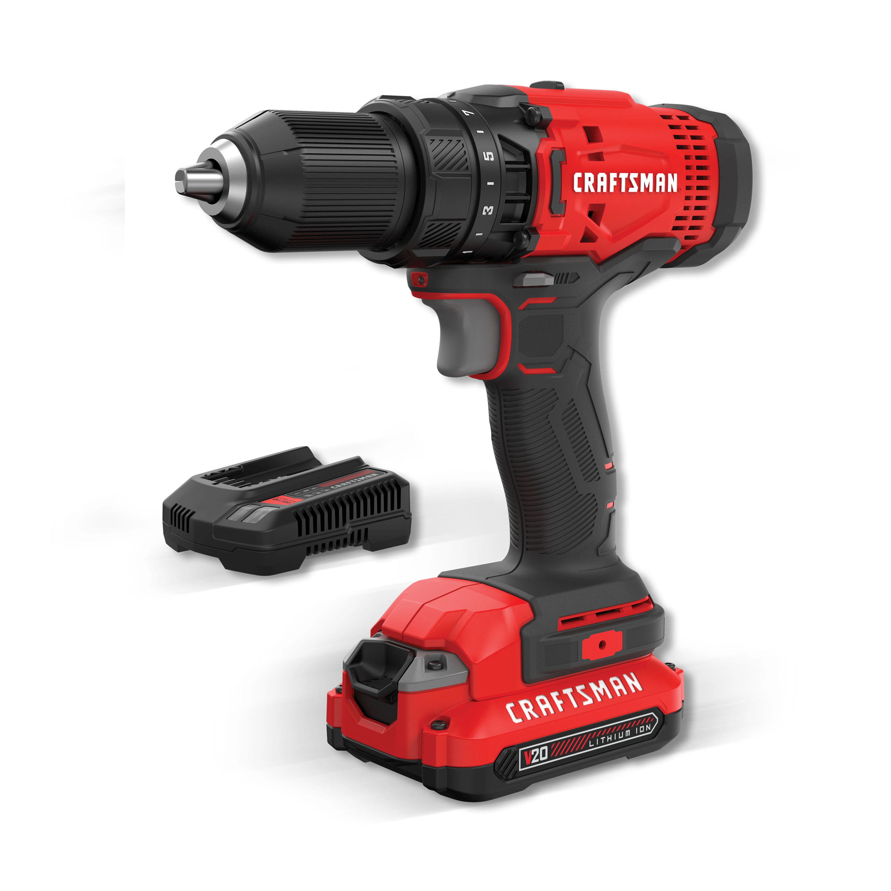 CRAFTSMAN V20 20-volt Max 1/2-in Cordless Drill(1 Li-ion Battery Included and Charger Included) | Lowe's