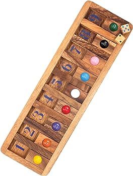 Shut The Box Board Games with Math Kids Player Wooden Box of Brain Teaser Puzzles for Family Educ... | Amazon (US)
