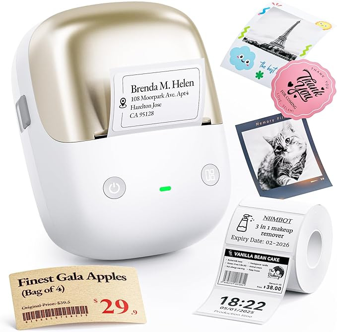 NIIMBOT B2 Pro Bluetooth Label Maker, 300DPI HD Thermal Sticker Printer, Portable Thermal Label P... | Amazon (US)