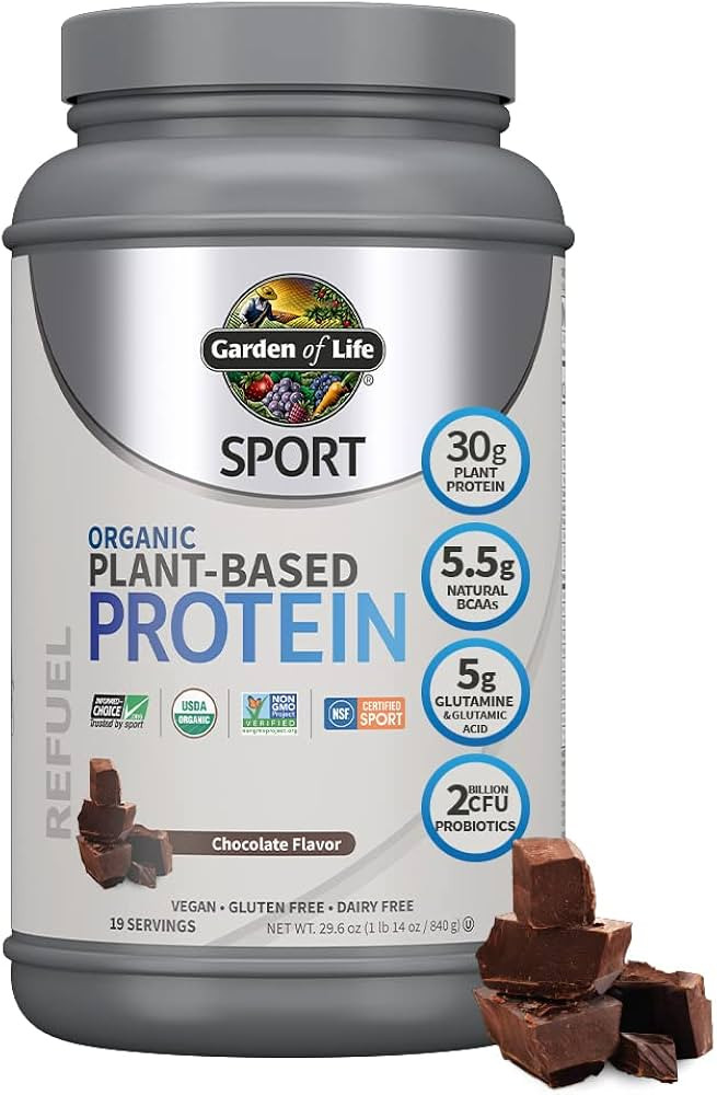 Garden of Life Organic Vegan Sport Protein Powder, Chocolate - Probiotics, BCAAs, 30g Plant Prote... | Amazon (US)