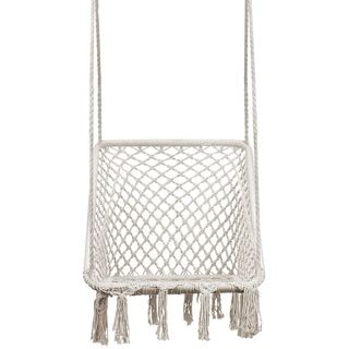 Hammock Chair Swing - Square Ergonomic Comfortable Bohemian Design, Handmade Cotton Rope | Bed Bath & Beyond