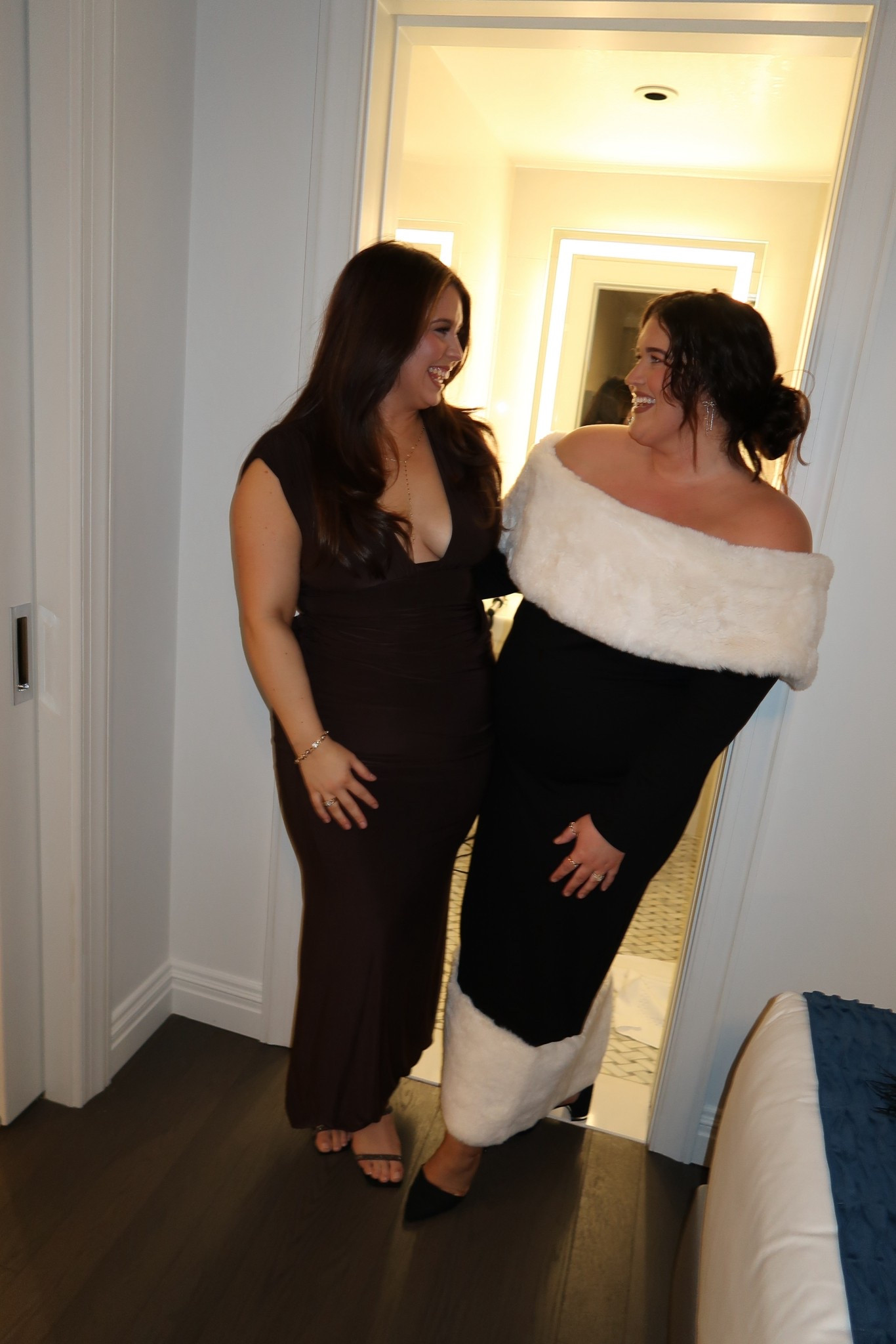 Dinner in the city outfits 🌃 Besties dress is from Pretty Little Thing and my dress is ELOQUII 🖤✨ Neutral while still being holiday chic. NYC outfits. Holiday style. Midsize. Plus size. 
Kahley is wearing a size 12 
I’m wearing a size 20

#LTKHoliday #LTKPlusSize #LTKootd