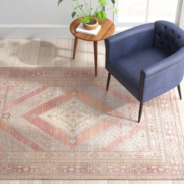 Dex Geometric Pink Area Rug | Wayfair Professional