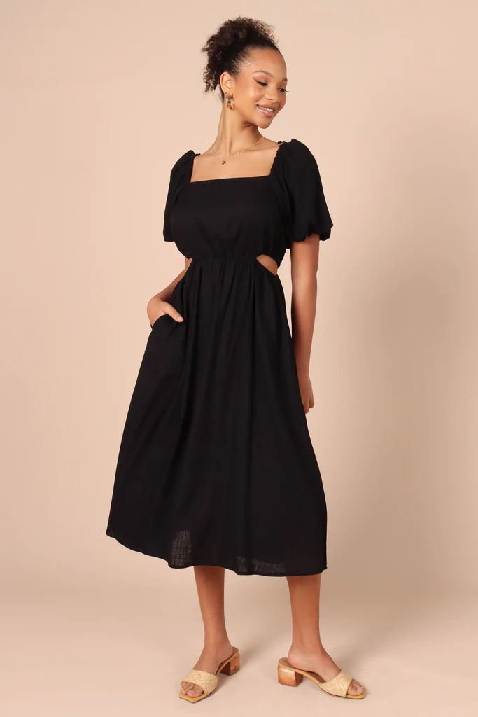 Claudette Midi Dress - Black | Petal & Pup (US)